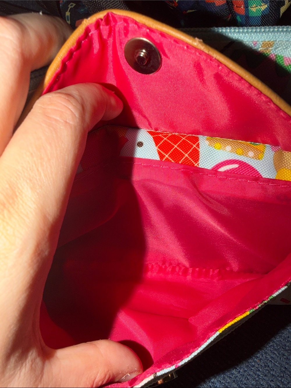 Lily Bloom Ice Cream Print Bag with Tan Trim and Pink Accents - Picture 5 of 8